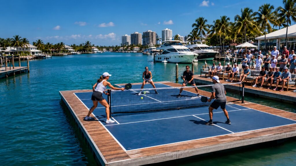 Fort Lauderdale inaugura quadra flutuante de pickleball sobre a marina do Pier Sixty Six 2 - Jornal Wish Travel | editorial B2B, direcionado ao trade turístico