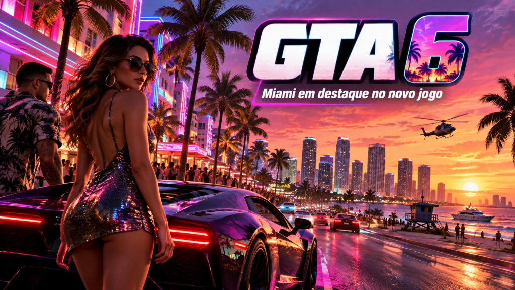 GTA 6 transforma Miami em Vice City antes do lançamento e leva campanha para arena do Miami Heat